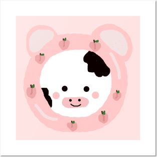 Peach Cow Posters and Art